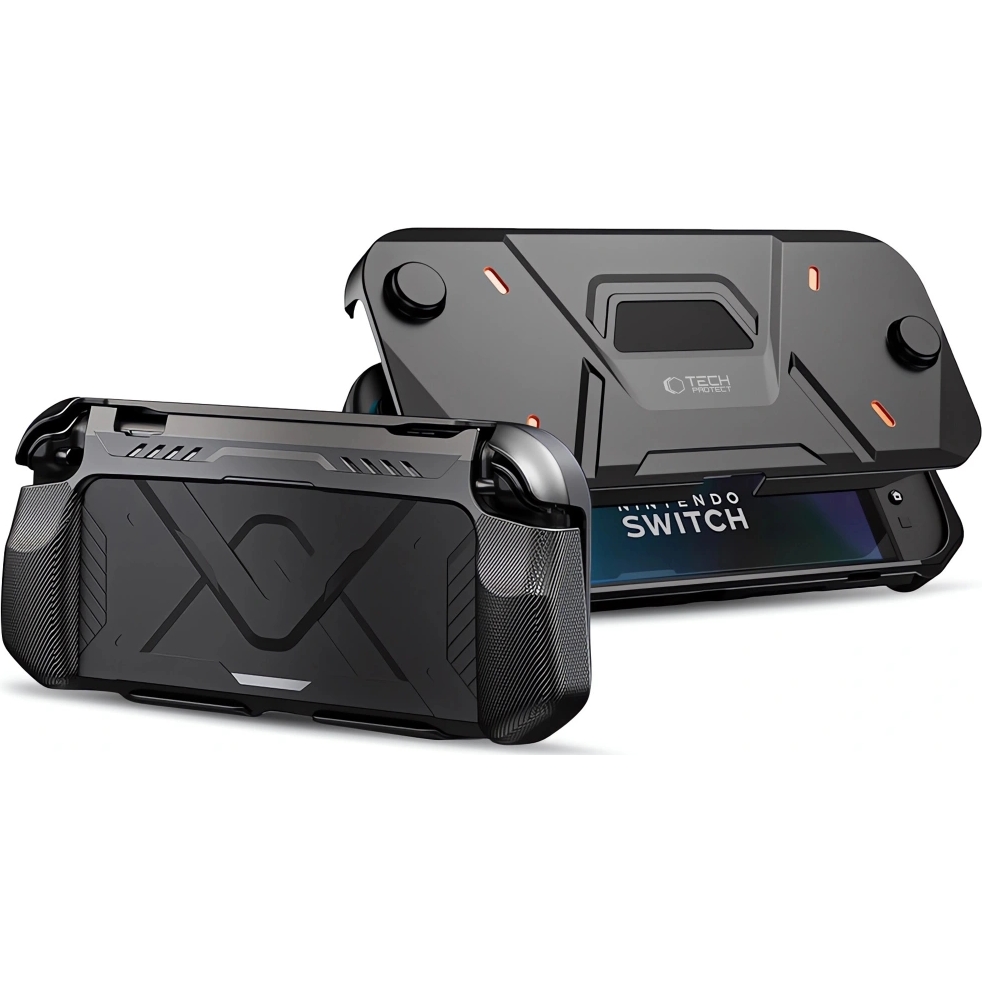 Etui Tech-Protect Carbonox do Nintendo Switch 2, czarne.